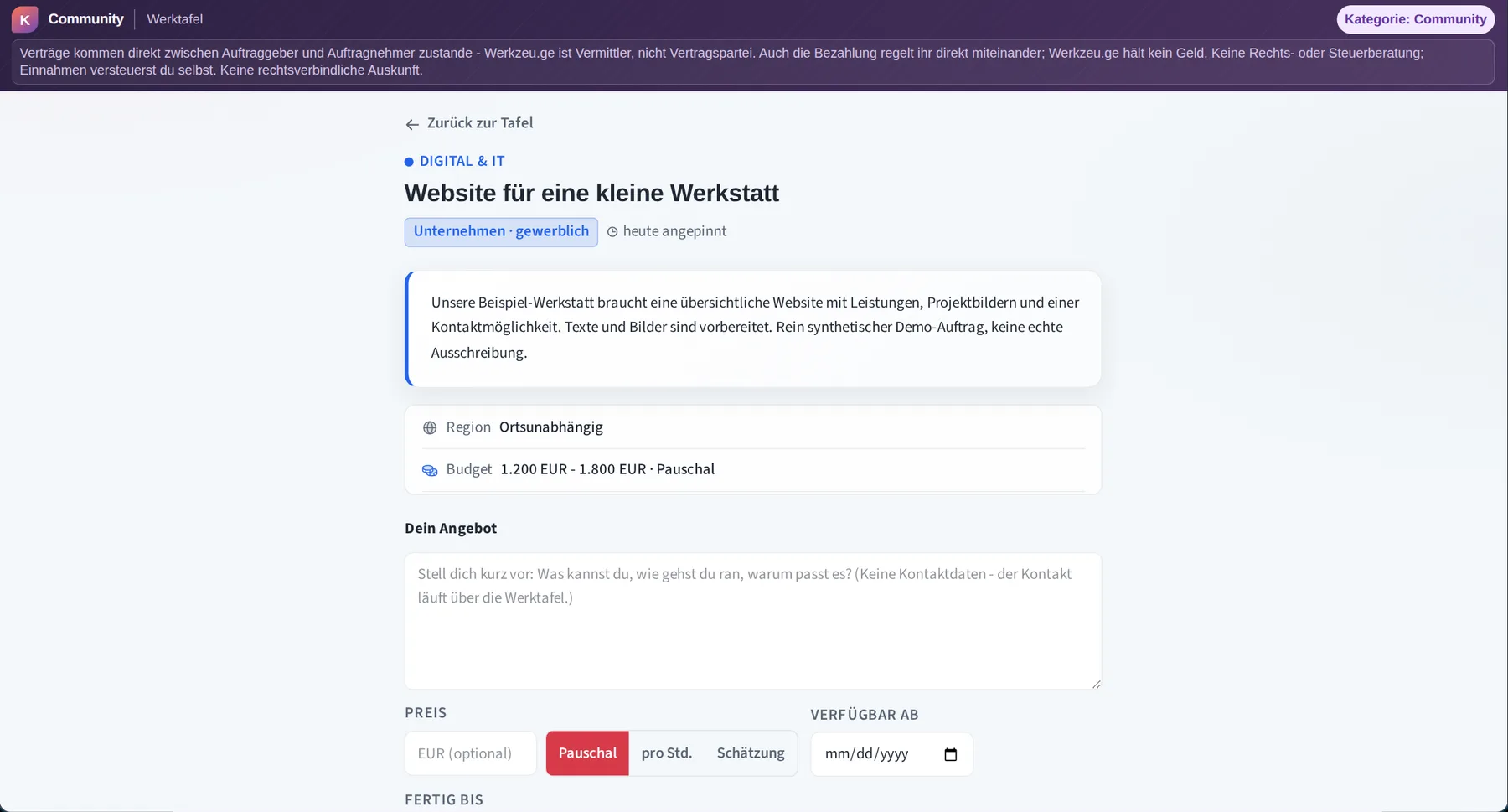 Werktafel: Abwägen. Erst die Aufgabe. Dann der Kontakt.